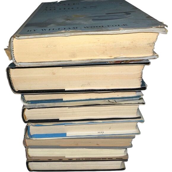 Antique Vintage Hardcover Ornate Books Shelf Home Decor Prop Set Staging 8 Lot - Picture 6 of 16